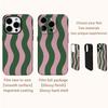 Green Pink Wavy Stripes Phone Case for IPhone 16 15 14 13 12 11 X XS XR XSMAX 7 8 Pro Max Plus Double-layer Back Cover