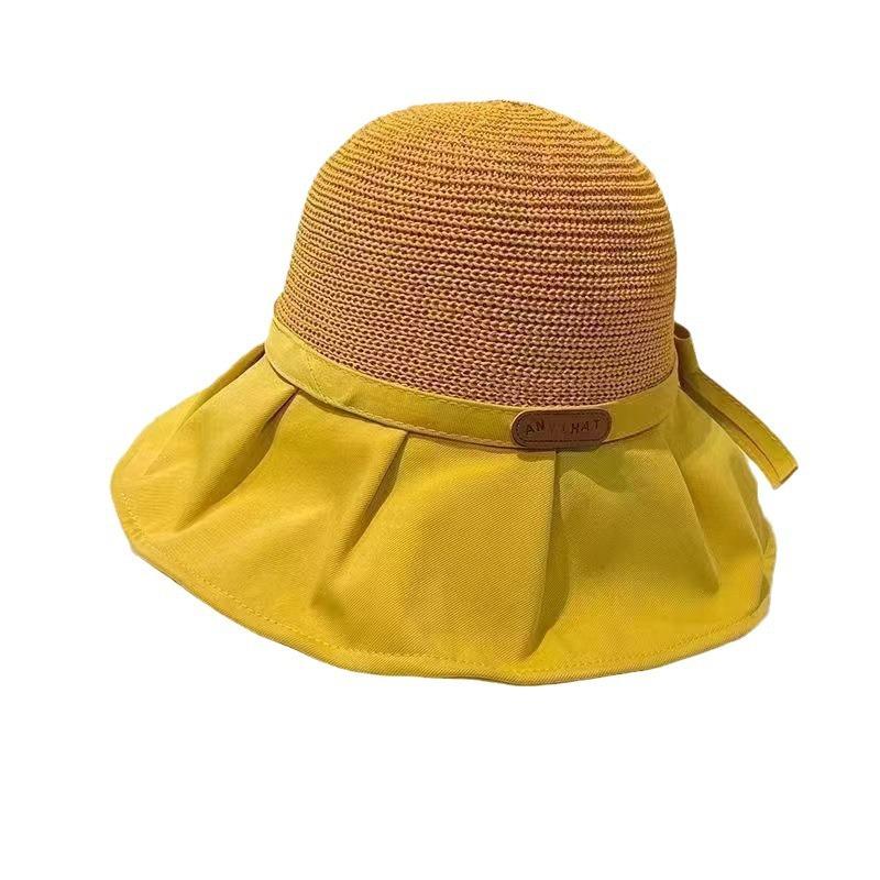 New Summer Versatile Outdoor Sun Hat with Wide Brim, Portable Fisherman Hat, Sun Protection Hat with Bow for Women