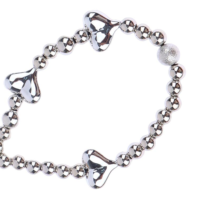 1Pc Silver Color Heart Phone Charms Plastic Love Beaded Rope For Phone Women Men Short Cell Phone Lanyard Keychains