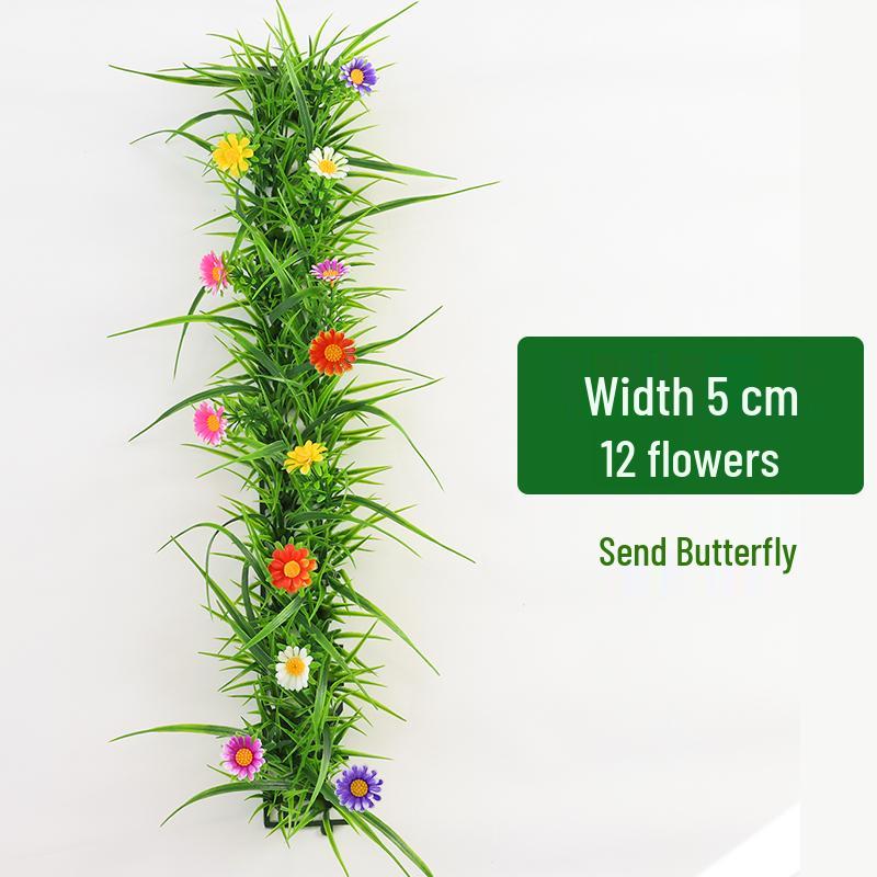 Artificial Green Plant Wall with Flowers - Decorative Turf Mat for Landscaping and Windowsills