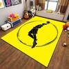 Basketball Player Silhouette Yellow Carpet Modern Sports Design Suitable for use as an anti-slip for living room bedroom sofas