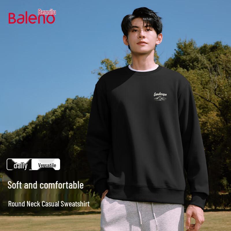 Baleno Men's Autumn Heavyweight Loose Crewneck Sweatshirt