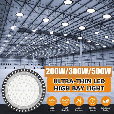 AC220V 500W 300W 200W UFO LED Φωτιστικό Υψηλής Οροφής Αδιάβροχο Φως Αποθήκης Γκαράζ Υπερ Φωτεινό Εμπορικός Βιομηχανικός Φωτισμός