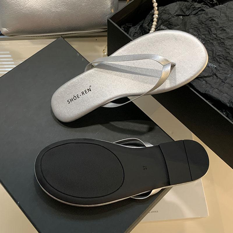 Fashion Fashion Round Toe Ladies Flats Slippers Shoes Summer Beach Flip flops Women Flats Slippers Female Slides Sandals Shoes