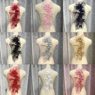 Bridal Wedding Dress DIY Lace Embroidery Applique Women Fashion Flower Tulle Patches