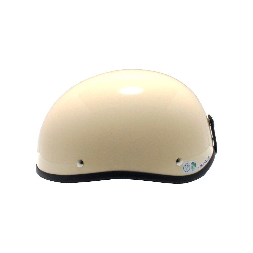 Ducktail Motorcycle SG Mark One Size Fits Most B&B BB-700 Helmet, Certified, Ivory,