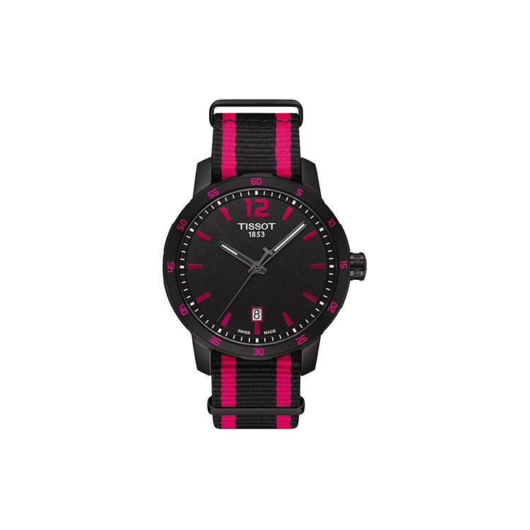 

TISSOT Time Jog Collection Quartz Movement Men s Watches Watch 40mm Black Dial Stainless Steel Case Canvas Strap T095.410.37.057.01 Black Dial Red Strap