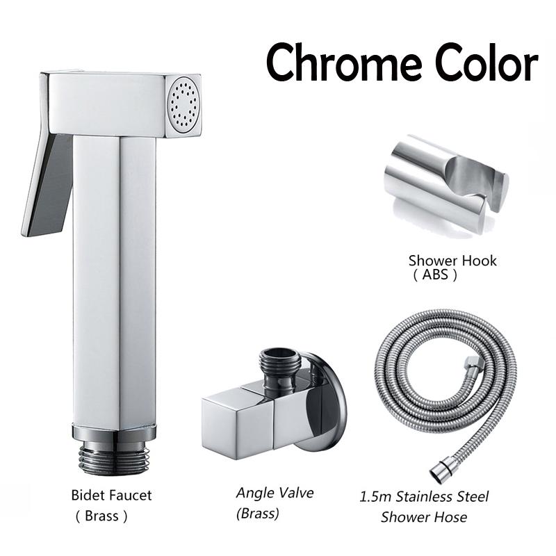 Brass Handheld Toilet Bidet Sprayer Set Accessories Black Bidet Faucet for Bathroom Sprayer Shower Head Self Cleaning Gold Color