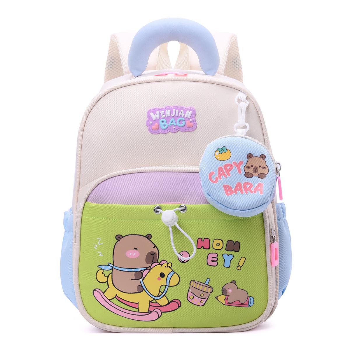 

2025 Lightweight Cartoon Schoolbag for Kids: Cute Backpack for Boys & Girls білий