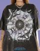 Bat And Spider Web 90S Graphic Comfort Colors® Tshirt, Retro Gothic Spooky Nature Faded Tees, Y2K Nocturnal Streetwear 2000S Dark Art,