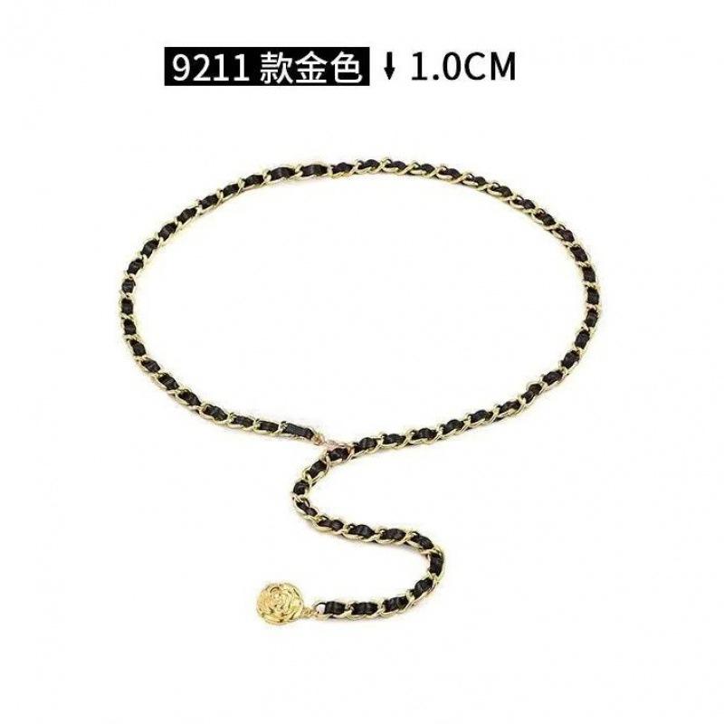 

Contemporary Black Gold Chain Waist Decoration With Floral Touch For Dresses And Sweaters Black Gold Chain Single