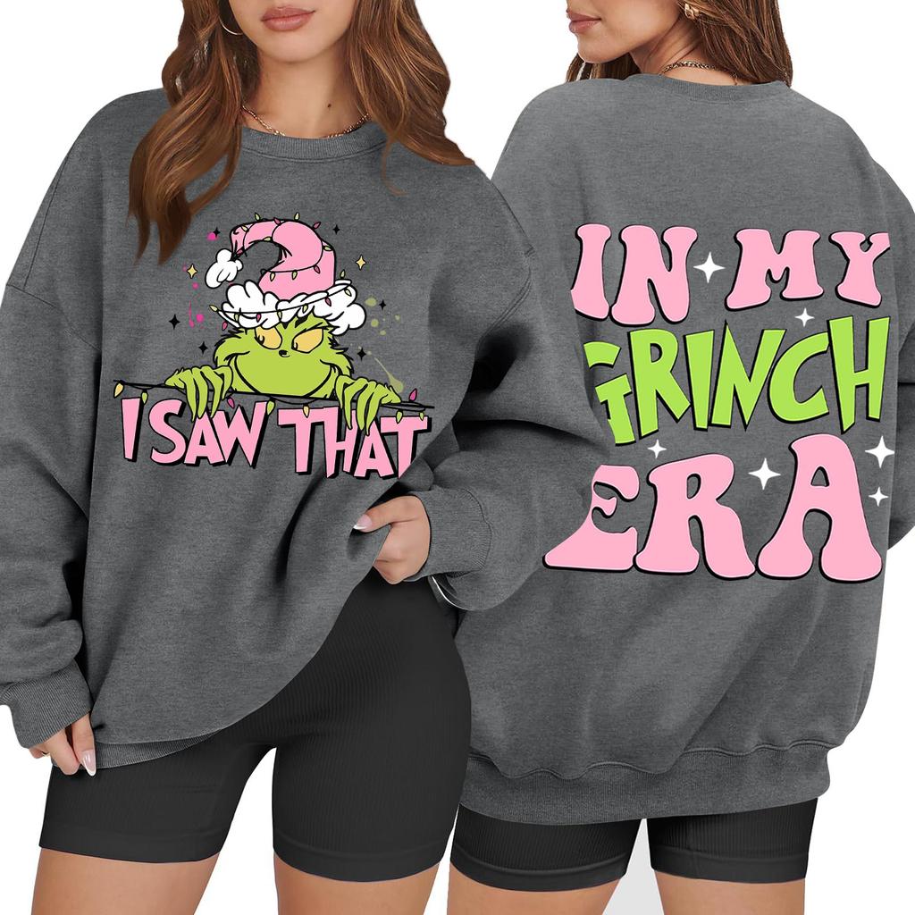 Women's Casual Fashion Long Sleeve Christmas Printed Round Neck Sweatshirt Top