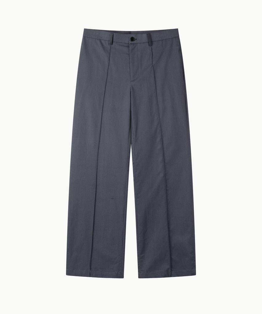 Leondi Press Semi-Wide Cotton Slacks - Navy