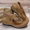 Fashion Flowers Decor Summer Womens Wedge Sandals Casual Clip Toe Platform Sandles Woman Comfortable Non Slip Rome Shoes Plus Size 43
