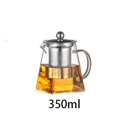 350/550/750ML Glass Teapot with Infuser Clear Heat Resistant High Borosilicate Glass Teapot Office Home Summer Winter Drinkware