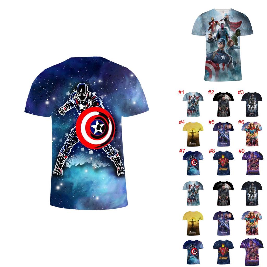 Avengers 4 Endgame T-shirt Superhero 3d Short Sleeve Stylish Casual Tee Top
