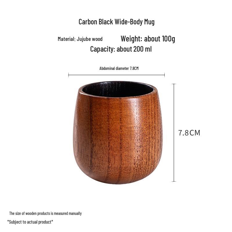 Japanese High-Temperature Resistant Jujube Wood Tea Mug