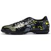 Artificial Turf IC/IN Shock Absorbing Durable Soccer Shoes Men Sneaker Black Yellow P1GD189005