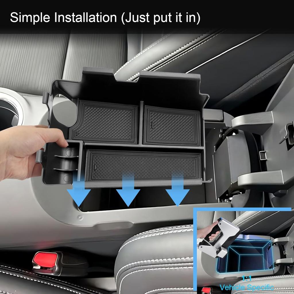 (3pcs) 2024 2025 Mustang Accessories Center Console Organizer/Door Side Storage Box for Ford Mustang, Durable ABS Plastic&Anti-Slip Rubber 2025