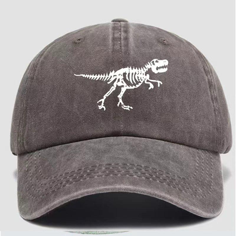 This stylish and casual dinosaur skeleton printed baseball cap is a must-have for both Unisex and Women when going out