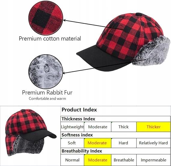 HunterBee Winter Checked Aviator Cap