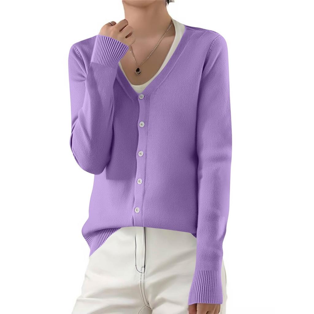 Women's Fashionable Casual Solid Color Long Sleeve Top