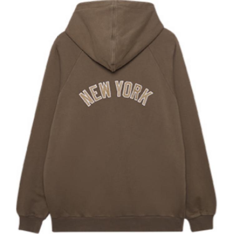 New Era FW24 MLB Vintage Academy Club Series New York Yankees Zipper Loose Long Sleeve Hooded Jacket Unisex Jackets Brown 14385214