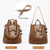 2025 Fashion Bow Women Backpacks Real Leather Daypacks For Ladies Anti-theft Wrinkled Cowhide School Bags With Bear Ornament