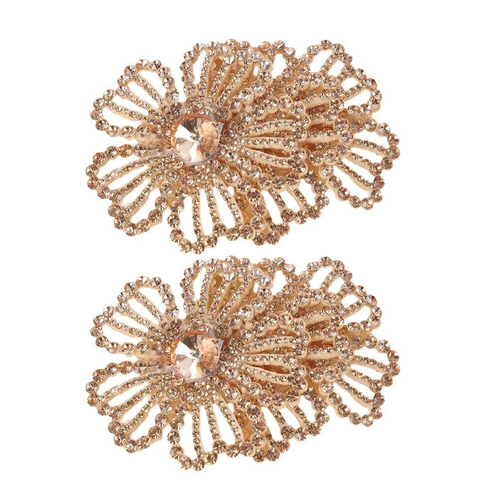 1Pairs DIY Craft Rhinestone Flower Patches 3D Rose Brooch Fabrics  Sewing Supplies