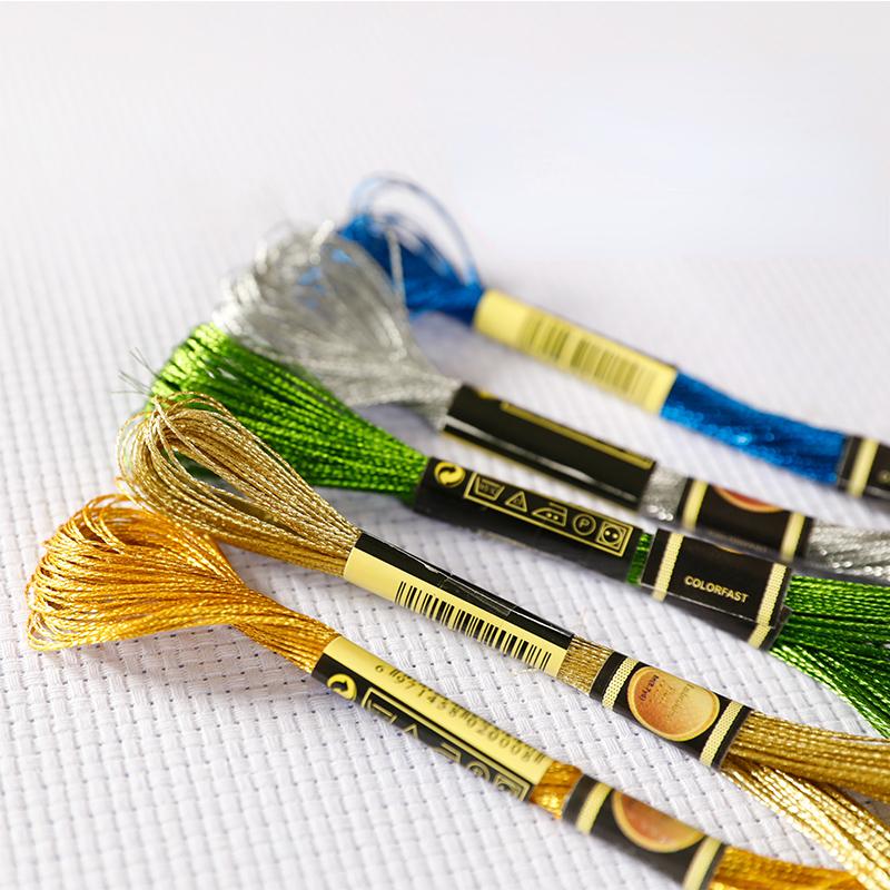 16M/roll Multi-color Gold And Silver Thread Computer Embroidery Gold Thread DIY Cross-stitch Metal Thread TJ20500