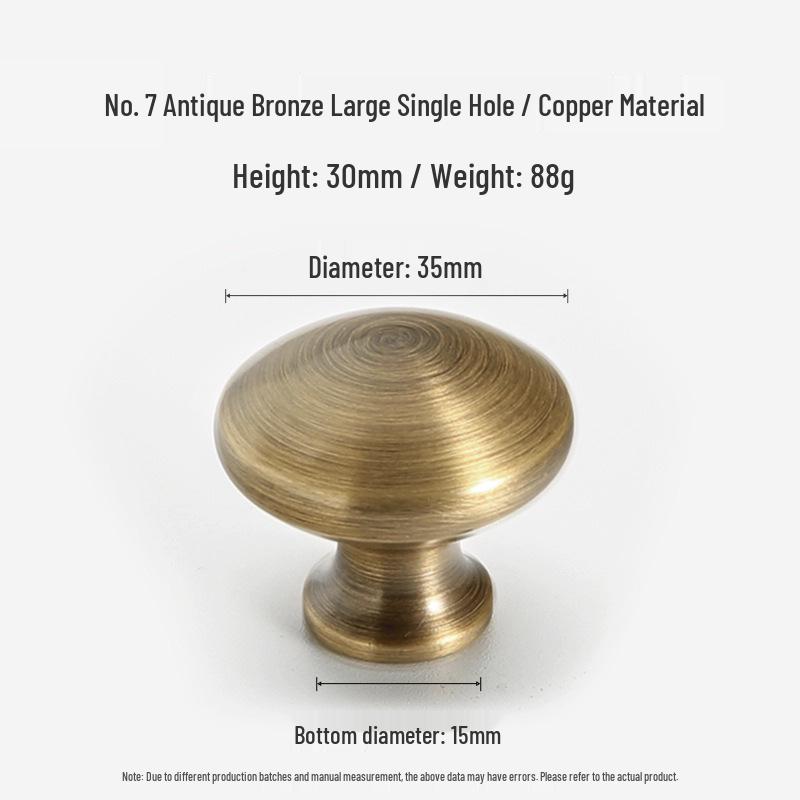 Bronze Brass Pull Handle: New Chinese Style Cabinet, Wardrobe & Drawer Retro Door Handle