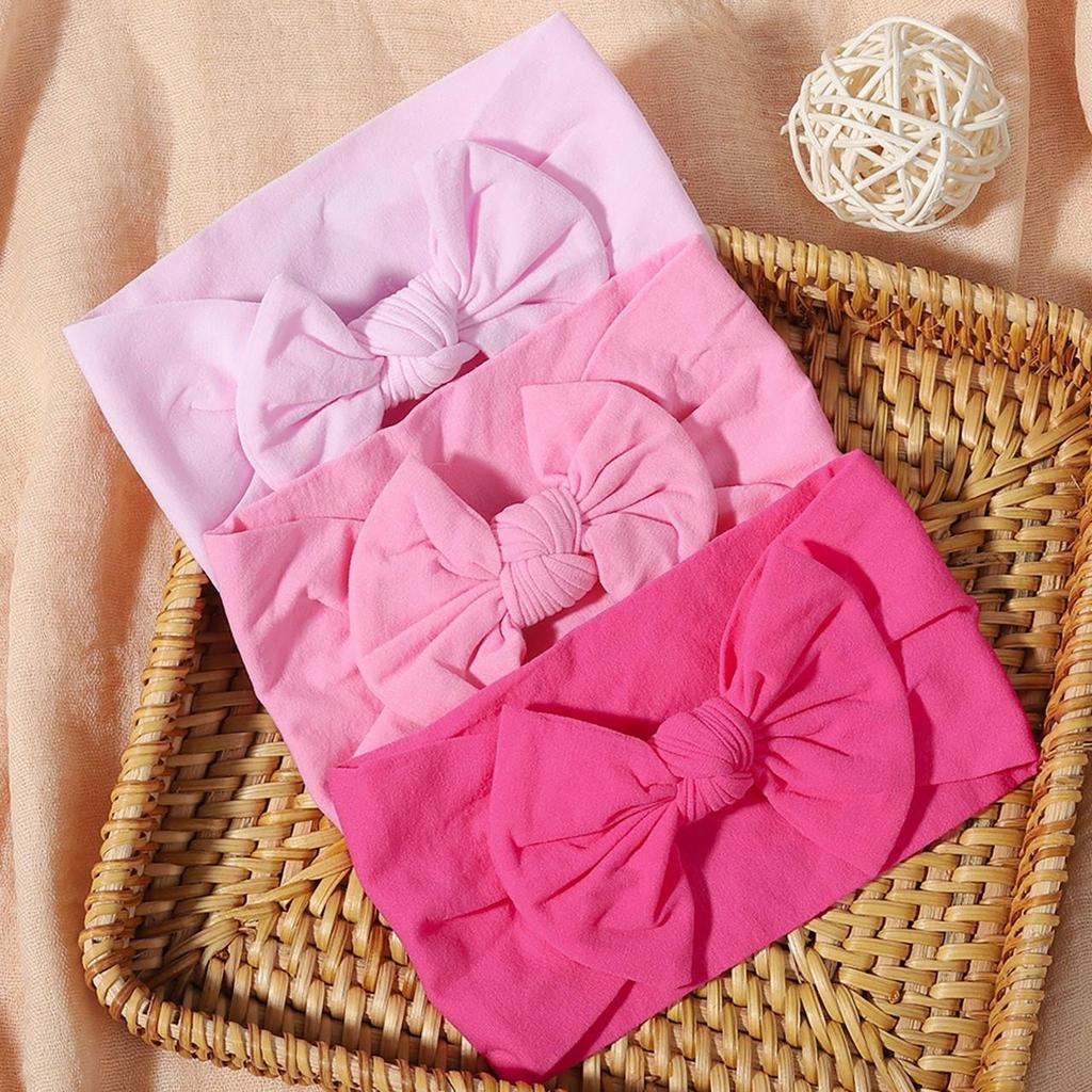 3 Stück/Set Süßigkeitenfarbe Baby-Stirnband Niedliche Schleife Weich Elastisch Neugeborene Baby Jungen Mädchen Haarband Kopfschmuck Baby Haaraccessoires