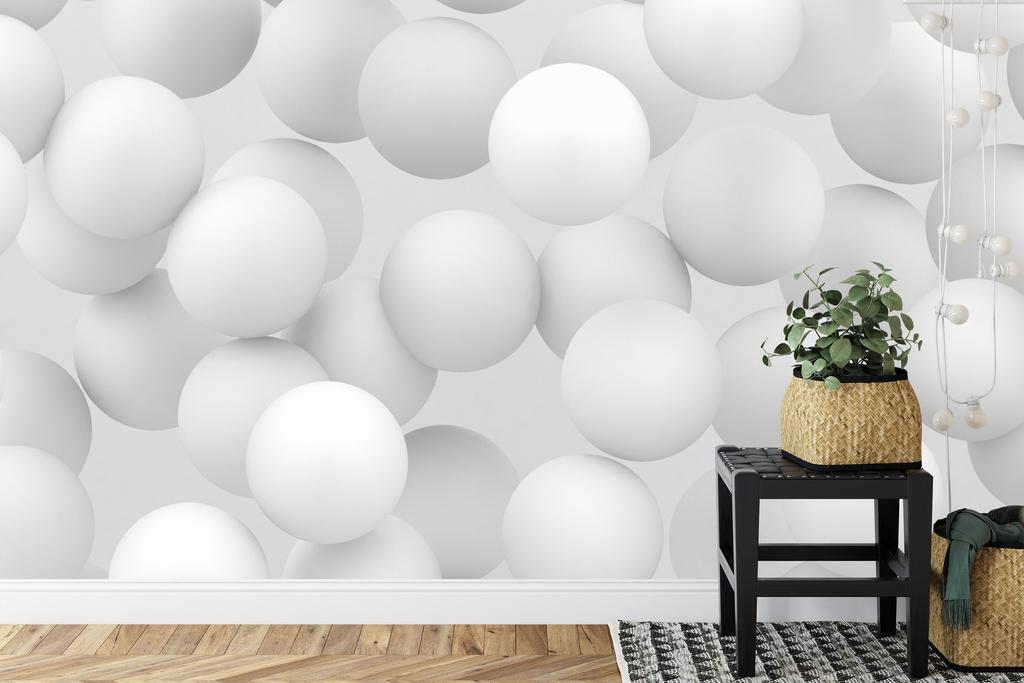 Photomural White Balls Self-Adhesive Mural 180x120