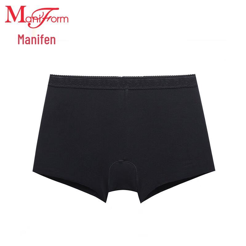 Maniform Women's Seamless Mid-Waist Anti-Bacterial Lace Safety Shorts