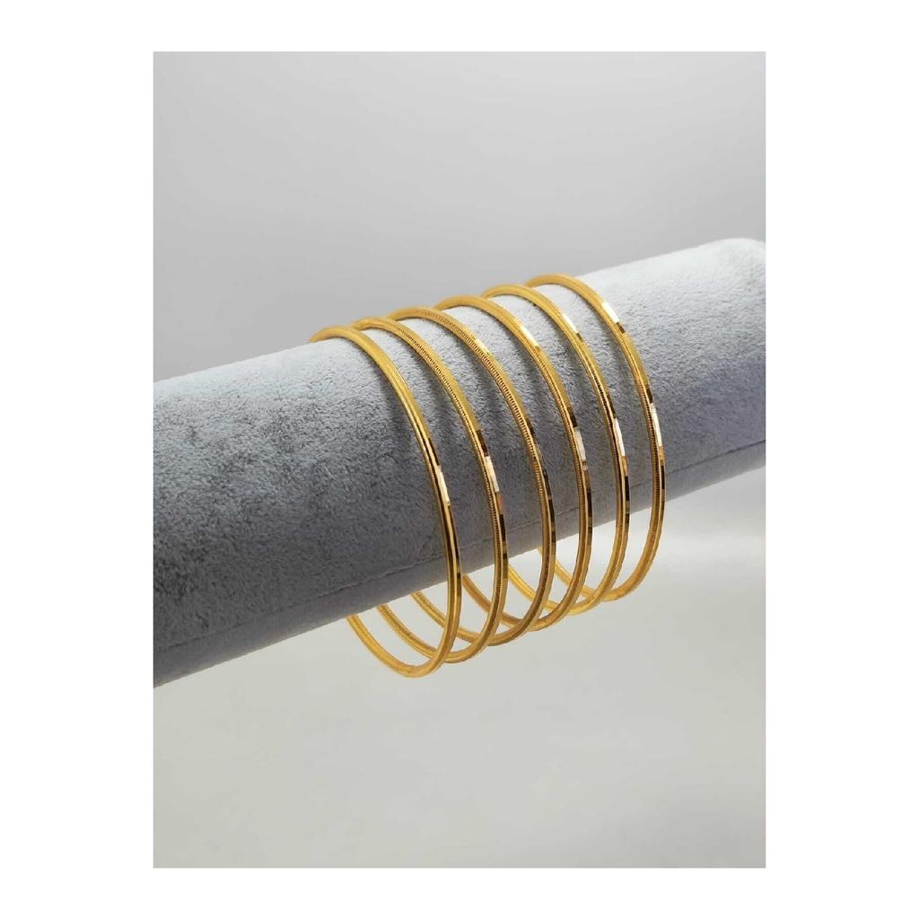 22 Karat vergoldetes dünnes Ajda Ray Shiny Plain 1-teiliges Armband