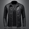 Men's Stand Collar Slim Fit Leather Motorcycle Jacket - 2024 Autumn/Winter Korean Style Outerwear