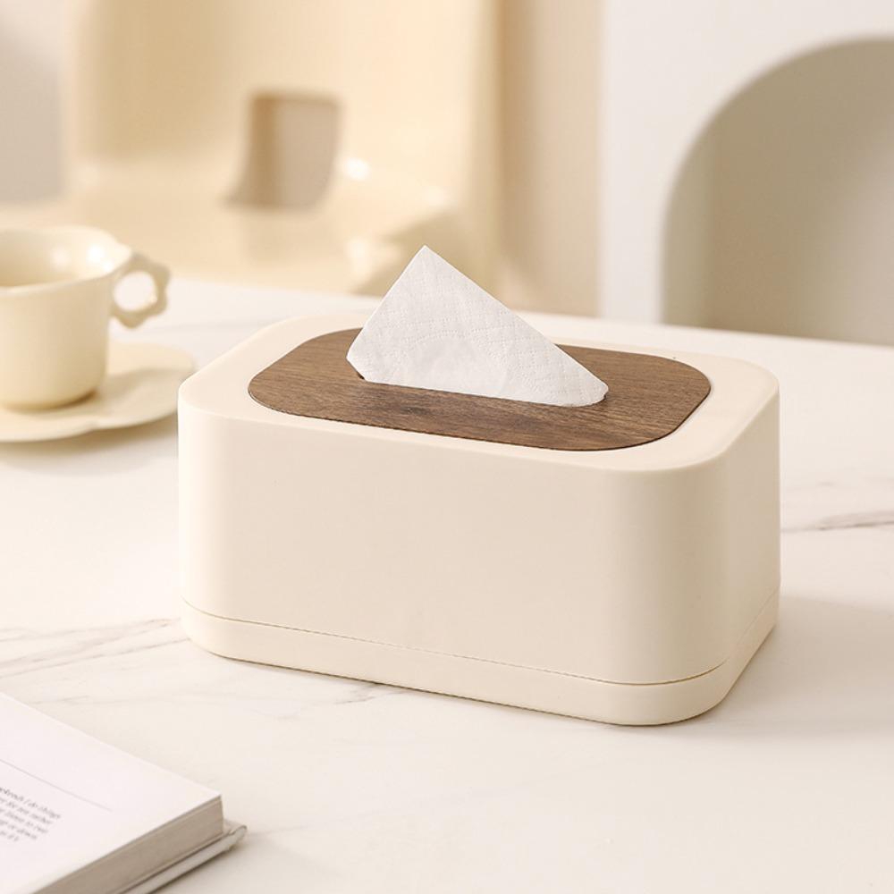 

Plastic Tissue Box Waterproof Toilet Paper Holder Multi Functional Tissue Dispenser Dining Room вершковий