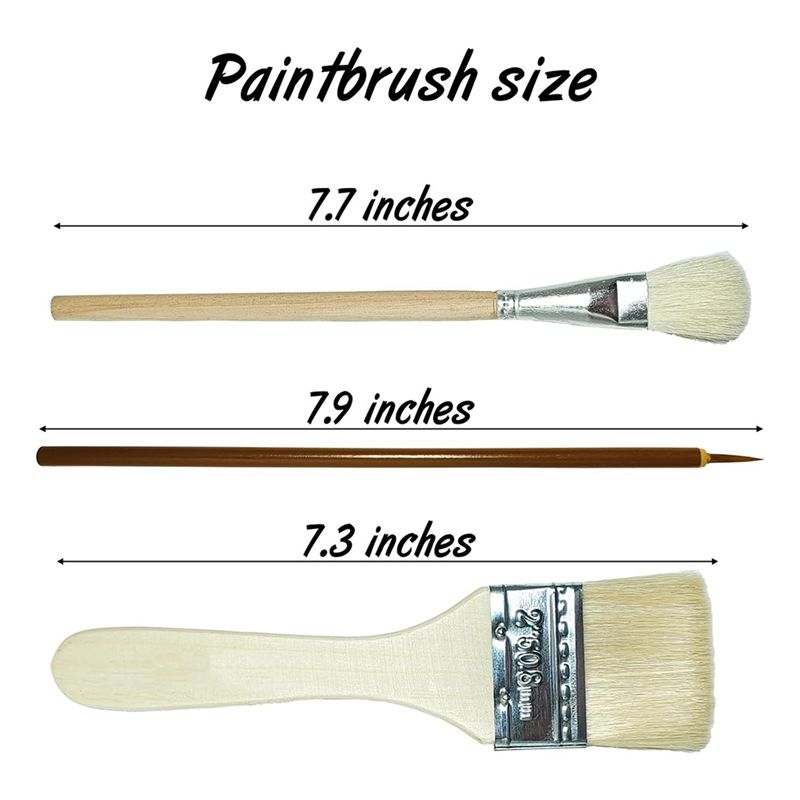AEE4-Painting Brushes Pottery Glaze Brush Watercolor Wool Paint Brush Set Pottery Tools Suitable For Students, Adults