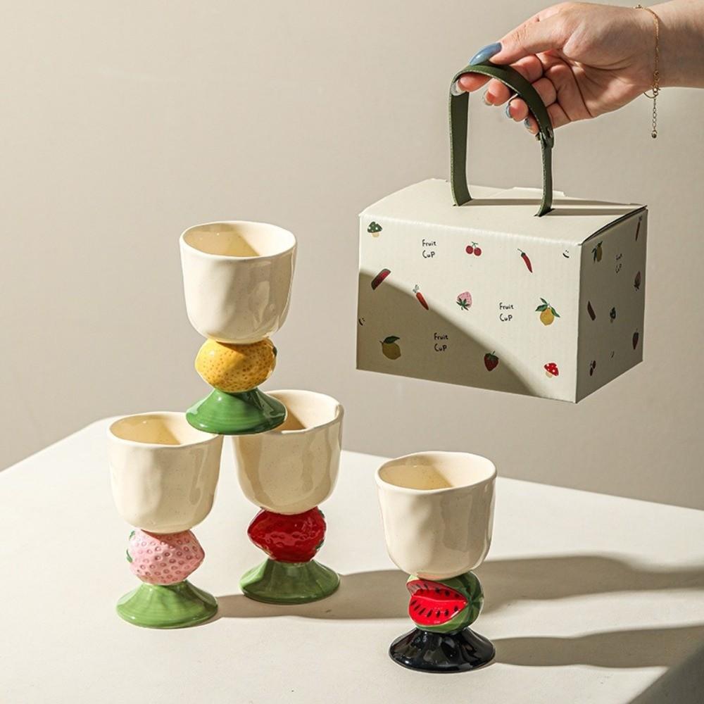 Hand Painted Dessert Cup Exquisite Ice Cream Mug Specific Cup Ceramic Fruit Goblet  Breakfast
