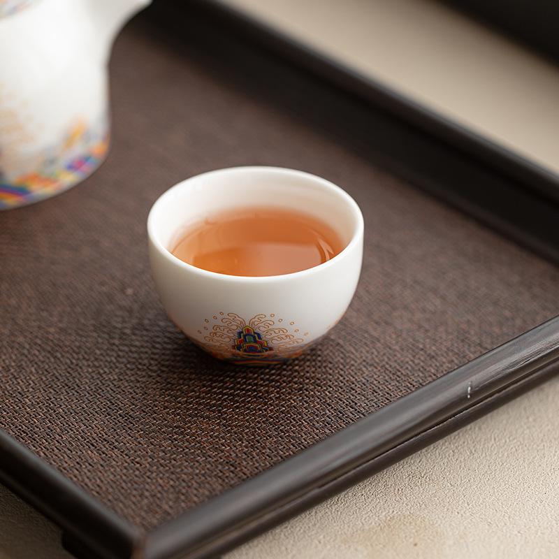 Ceramic Kung Fu Tea Cup Chinese Creative Handmade Single Cup Tea Bowl Household Small Teacup Drinking Utensils Teaware New
