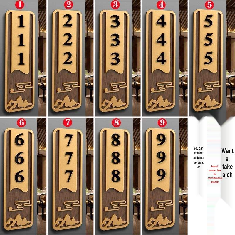 Elegant Chinese Style Hotel and Teahouse Signage for Private Rooms and Club