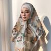 73Colors Malaysia Tudung Bawal Flower Print Hijab New Design Headscarf Premium Cotton Voile Soft Fashion Muslim Square Scarf