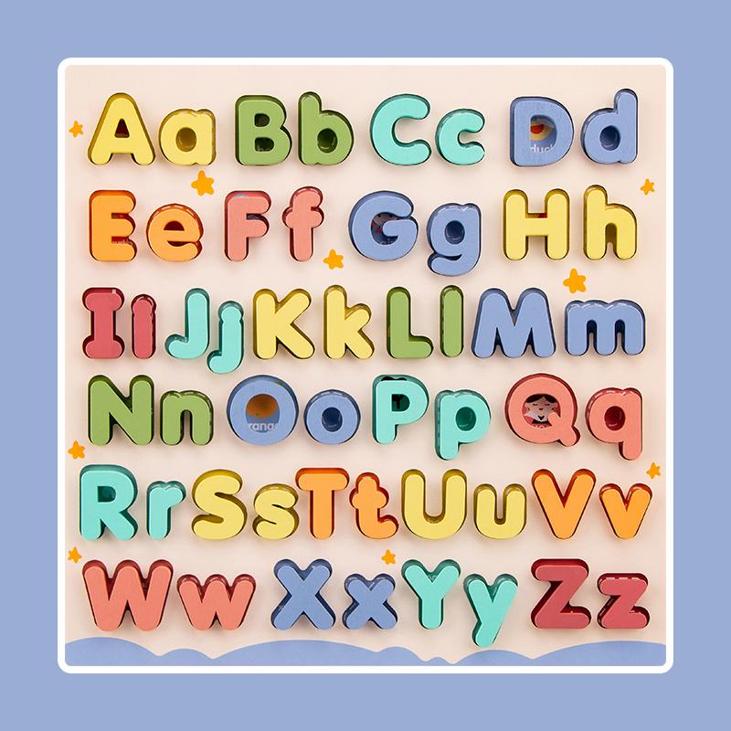 Wooden Cartoon Word Spelling Letter Practice Board Training Learning Early Educational Montessori Toys For Children Kids