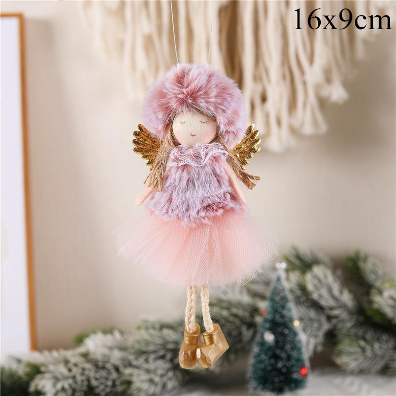 2025 Christmas Angel Dolls Plush Girl Christmas Tree Decorations for Home Navidad Ornaments Xmas Pandent New Year Gifts for Kids