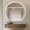 Aura round bathroom mirror WITH beveled bottom 81X90 CM LED lighting, heating mat
