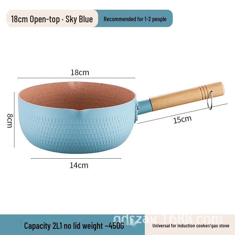 Maifan Stone Non-Stick Induction Cooker Pot for Instant Noodles, Baby Food, and Milk; Yukihira Pan, Food-Grade.