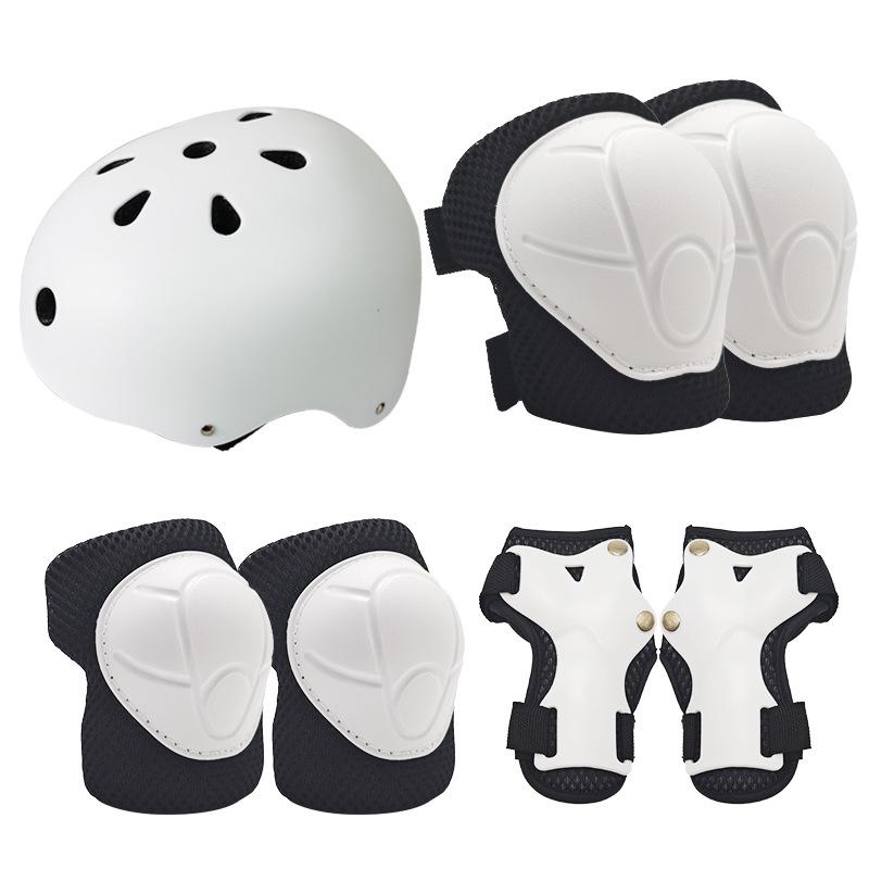 Conjunto de Equipamento de Proteção para Patins de Rodinhas Infantil de 7 Peças: Protetores de Joelho, Pulso e Capacete