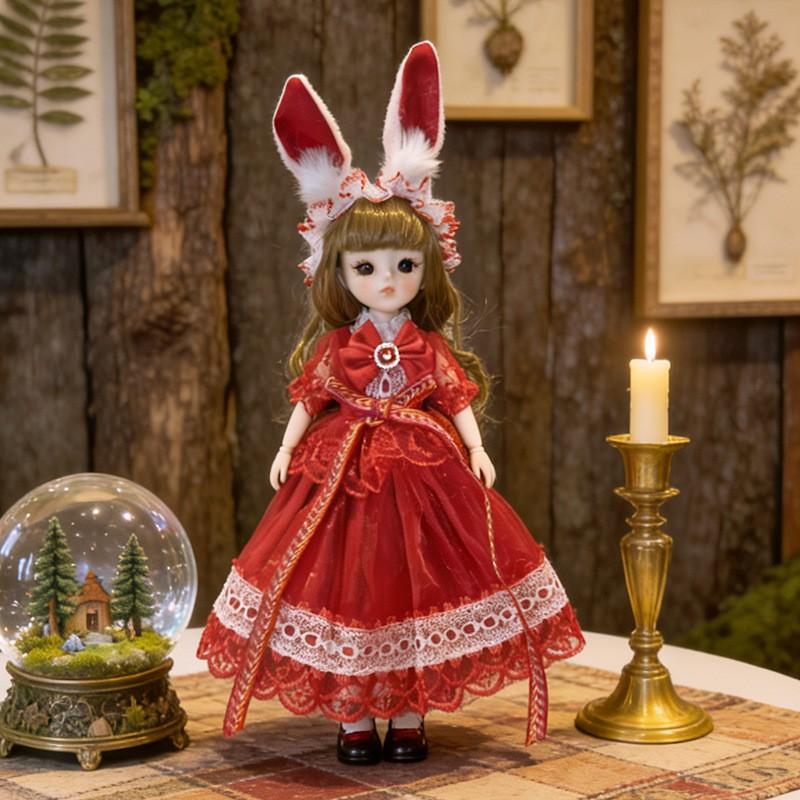 30cm Lolita Doll Outfit Set 6-Point BJD Dolls Clothes Only Non-Plush Toy Girls Ages 4-6