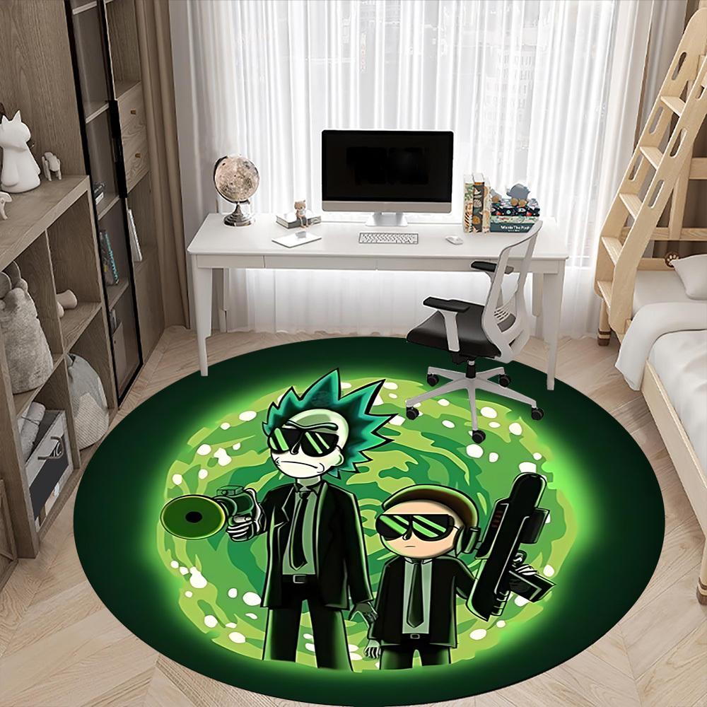 1 Stück Rick and Morty Büro Runder Teppich, Unter Bürostühlen Schlafzimmer Wohnzimmer Heimdekoration, Raumdeko, In Verschiedenen Größen Erhältlich