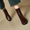 Women's Low-heeled Short Boots Autumn and Winter New Comfortable and Versatile Solid-color Thick-heeled Large-size Simple Short Boots